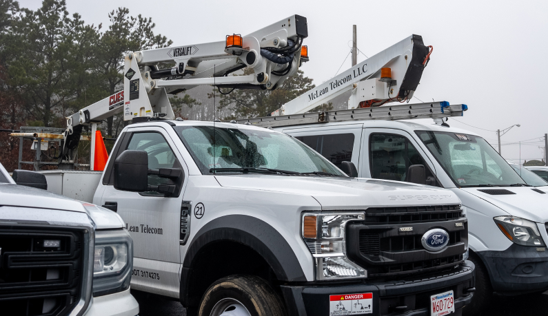 McLean Telecom bucket trucks and service vehicles